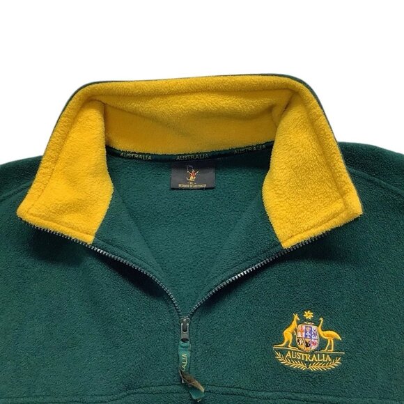 Australia Green Pullover Long Sleeve Fleece Sweater Jacket Front Pockets Size XL - Picture 3 of 8